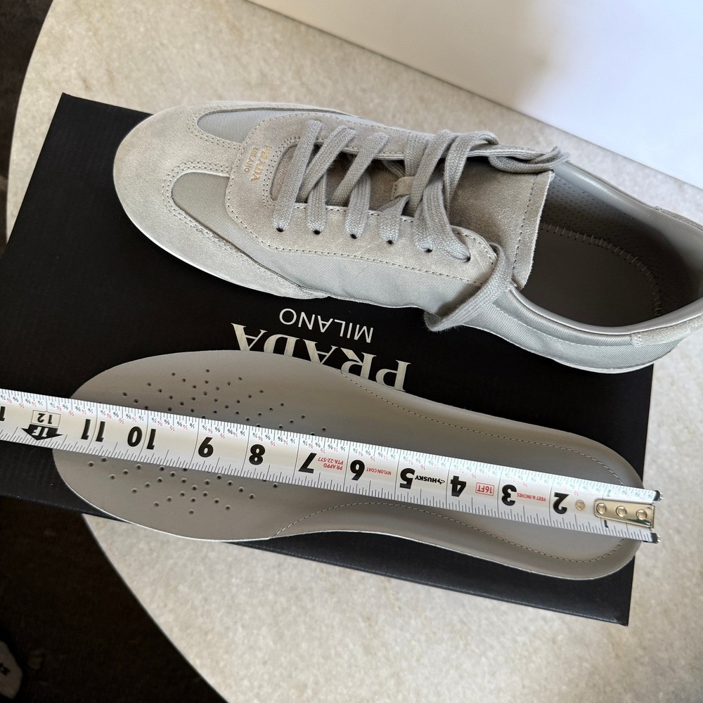 Prada Milano 2EG442 Men Grey Suede and Fabric Low Top Sneakers Trainers Sz UK 11 - Picture 15 of 16